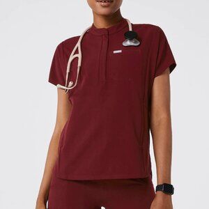 FIGS Technical Collection Montex Burgundy Scrub Top size medium